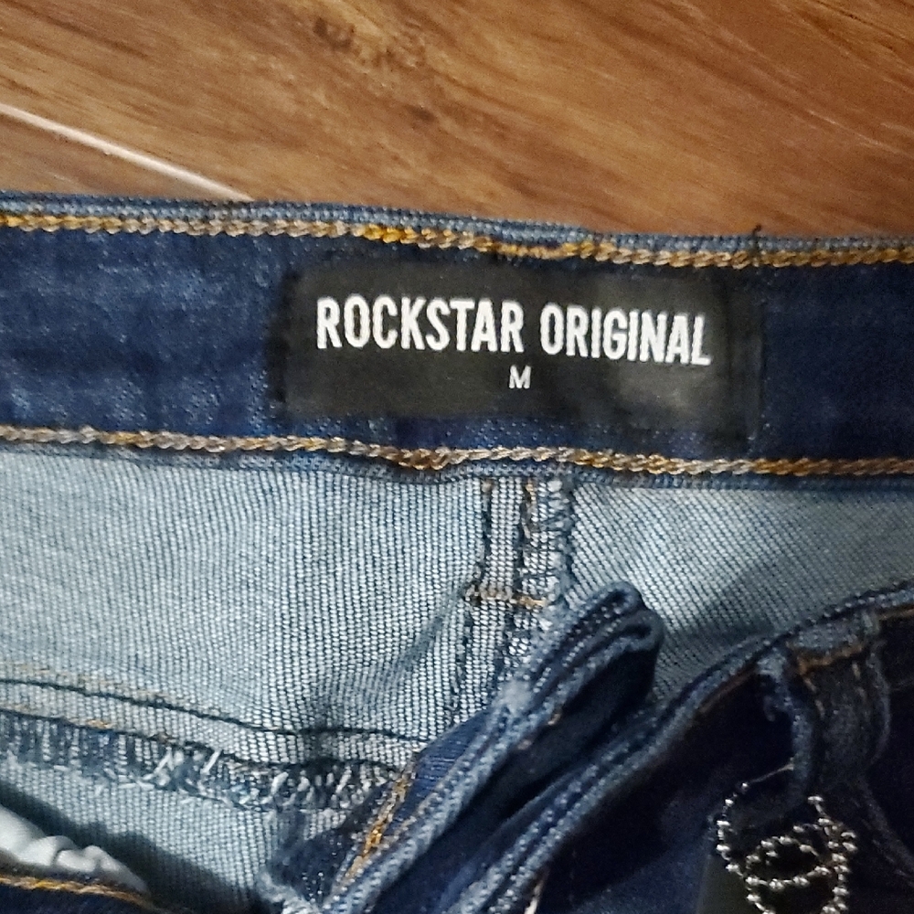 Rockstar Original Dark Blue Distressed Flare Jeans - Picture 2 of 9